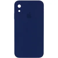 Чехол Silicone Case Square Full Camera Protective (AA) для Apple iPhone XR (6.1") Темно-синий / Midnight blue