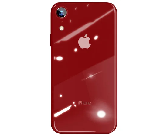 TPU+Glass чехол GLOSSY Logo series для Apple iPhone XR (6.1") Красный / Red