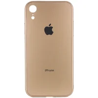 TPU + Glass чохол GLOSSY Logo Full camera для Apple iPhone XR (6.1 ") Золотий