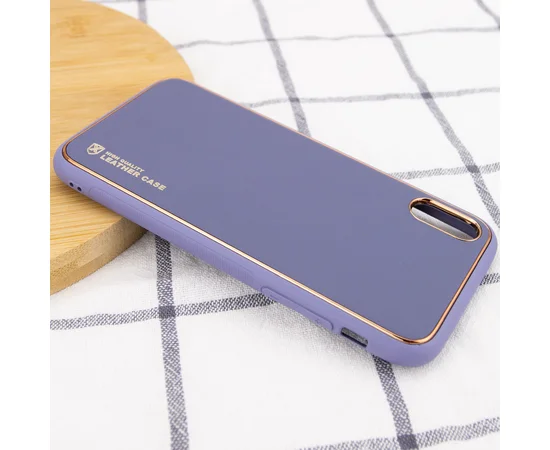 Кожаный чехол Xshield для Apple iPhone XR (6.1") Серый / Lavender Gray