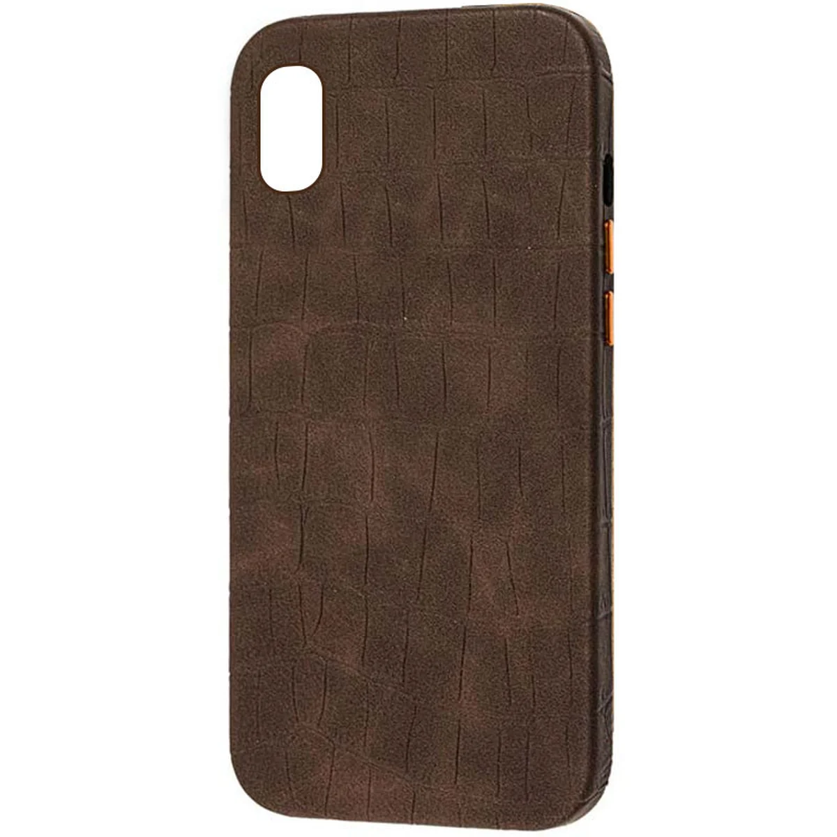 Кожаный чехол Croco Leather для Apple iPhone XR (6.1") Brown