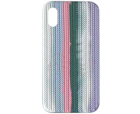 Чехол Silicone case Full Braided для Apple iPhone XR (6.1") Белый / Сиреневый
