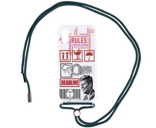 Чехол TPU Crossbody Street Style для Apple iPhone XR (6.1") Kenedy / Зеленый / Forest green