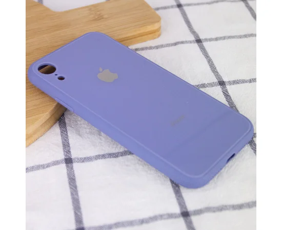 TPU+Glass чехол GLOSSY Logo Full camera (opp) для Apple iPhone XR (6.1") Сиреневый