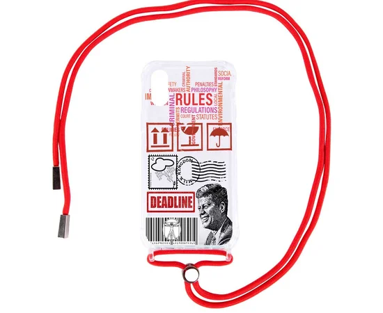 Чехол TPU Crossbody Street Style для Apple iPhone XR (6.1") Kenedy / Красный