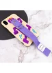 Чехол Funny Holder с цветным ремешком для Apple iPhone XR (6.1") Желтый / Фиолетовый