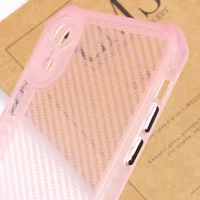 Чохол TPU Ease Carbon color series для Apple iPhone XR (6.1") Рожевий / Прозорий