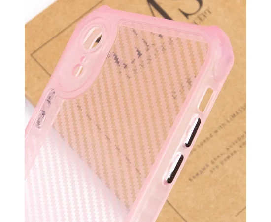 Чехол TPU Ease Carbon color series для Apple iPhone XR (6.1") Розовый / Прозрачный