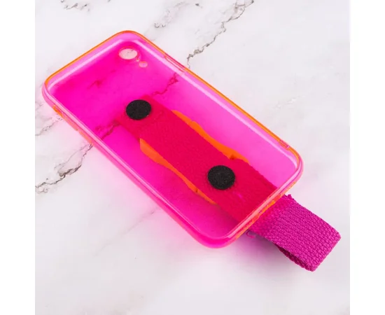Чехол Handfree с цветным ремешком для Apple iPhone XR (6.1") Розовый