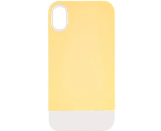Чехол TPU+PC Bichromatic для Apple iPhone XR (6.1") Creamy-yellow / White