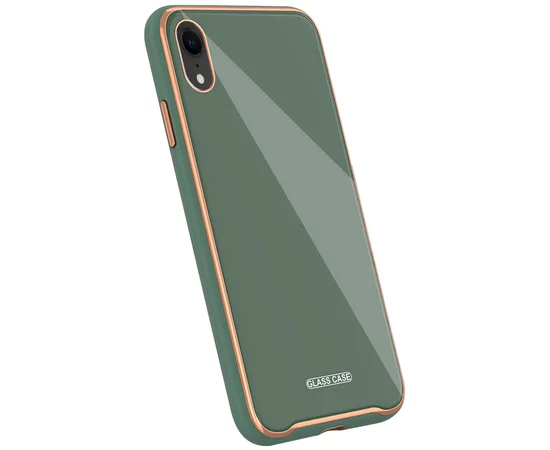 TPU+Glass чехол Venezia для Apple iPhone XR (6.1") Зеленый / Pine green