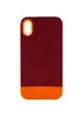 Чехол TPU+PC Bichromatic для Apple iPhone XR (6.1") Brown burgundy / Orange