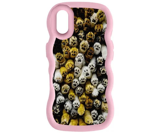 Чехол TPU Cloudy Pictures для Apple iPhone XR (6.1") Paws Pink