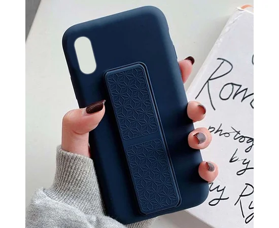 Чехол Silicone Case Hand Holder для Apple iPhone XR (6.1") Темно-синий / Midnight blue