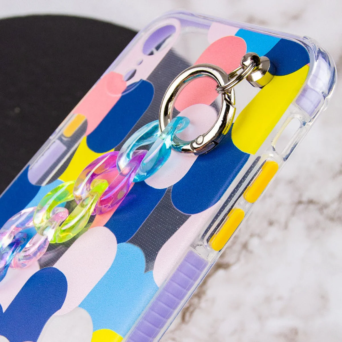 TPU+PC чехол Colorspot с ремешком-цепью для Apple iPhone XR (6.1") Dots