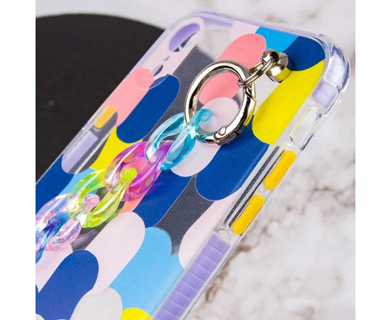 TPU+PC чехол Colorspot с ремешком-цепью для Apple iPhone XR (6.1") Dots