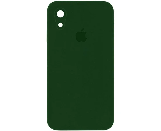 Чехол Silicone Case Square Full Camera Protective (AA) для Apple iPhone XR (6.1") Зеленый / Army green