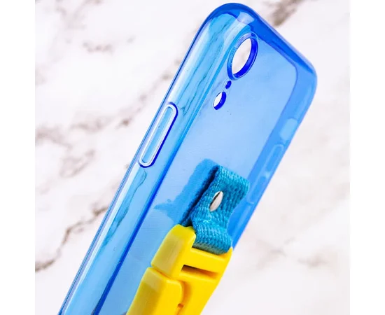 Чехол Handfree с цветным ремешком для Apple iPhone XR (6.1") Синий