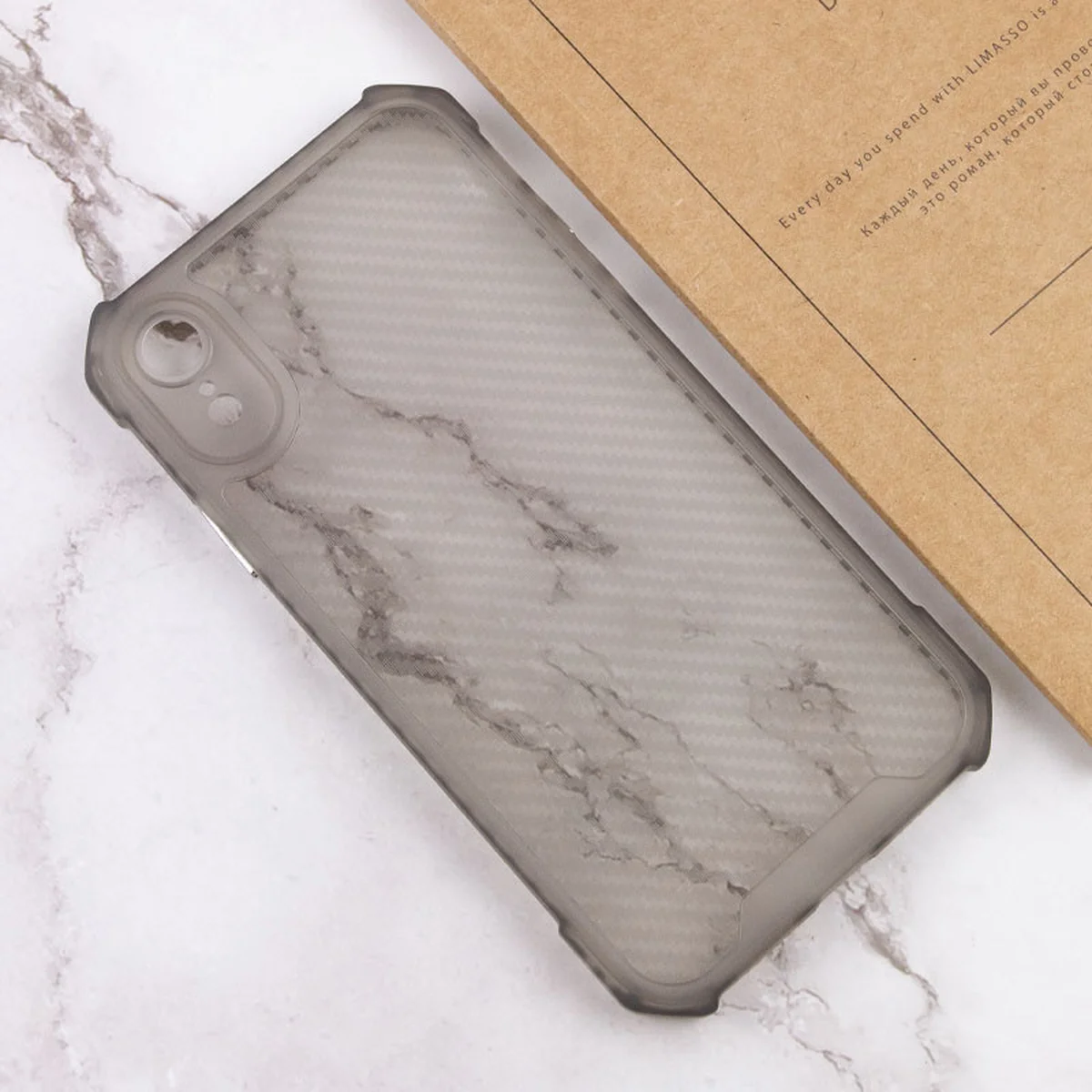 Чехол TPU Ease Carbon color series для Apple iPhone XR (6.1") Черный / Прозрачный