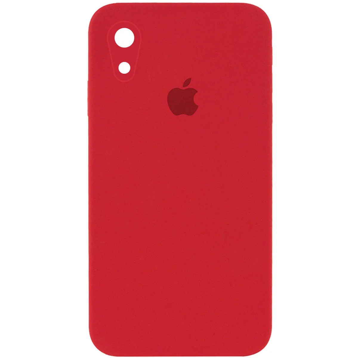 Чехол Silicone Case Square Full Camera Protective (AA) для Apple iPhone XR (6.1") Красный / Camellia