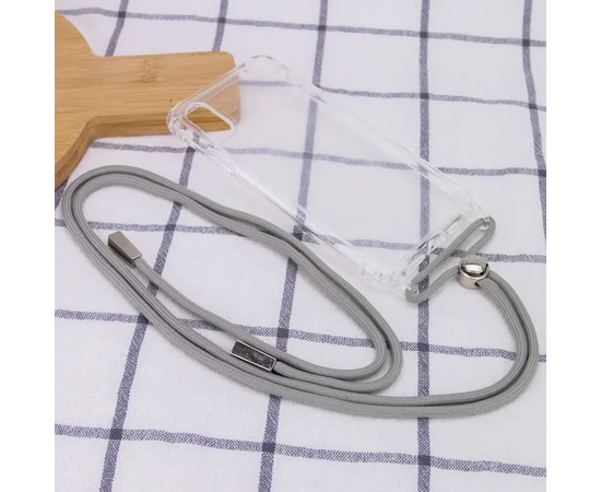 Чехол TPU Crossbody Transparent для Apple iPhone XR (6.1") Серый