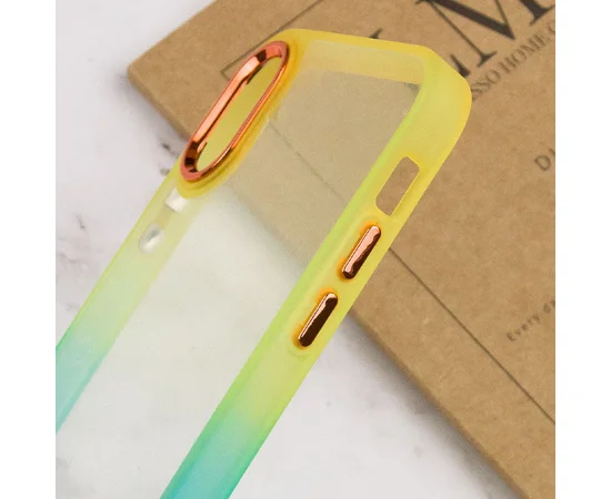 Чехол TPU+PC Fresh sip series для Apple iPhone XR (6.1") Бирюзовый / Оранжевый