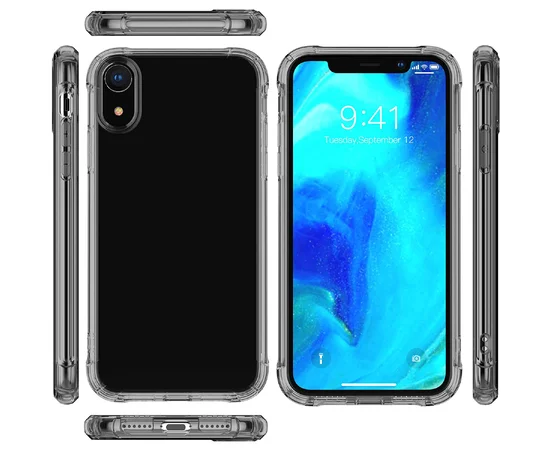 TPU чехол Epic Ease с усиленными углами для Apple iPhone XR (6.1") Черный / Transparent