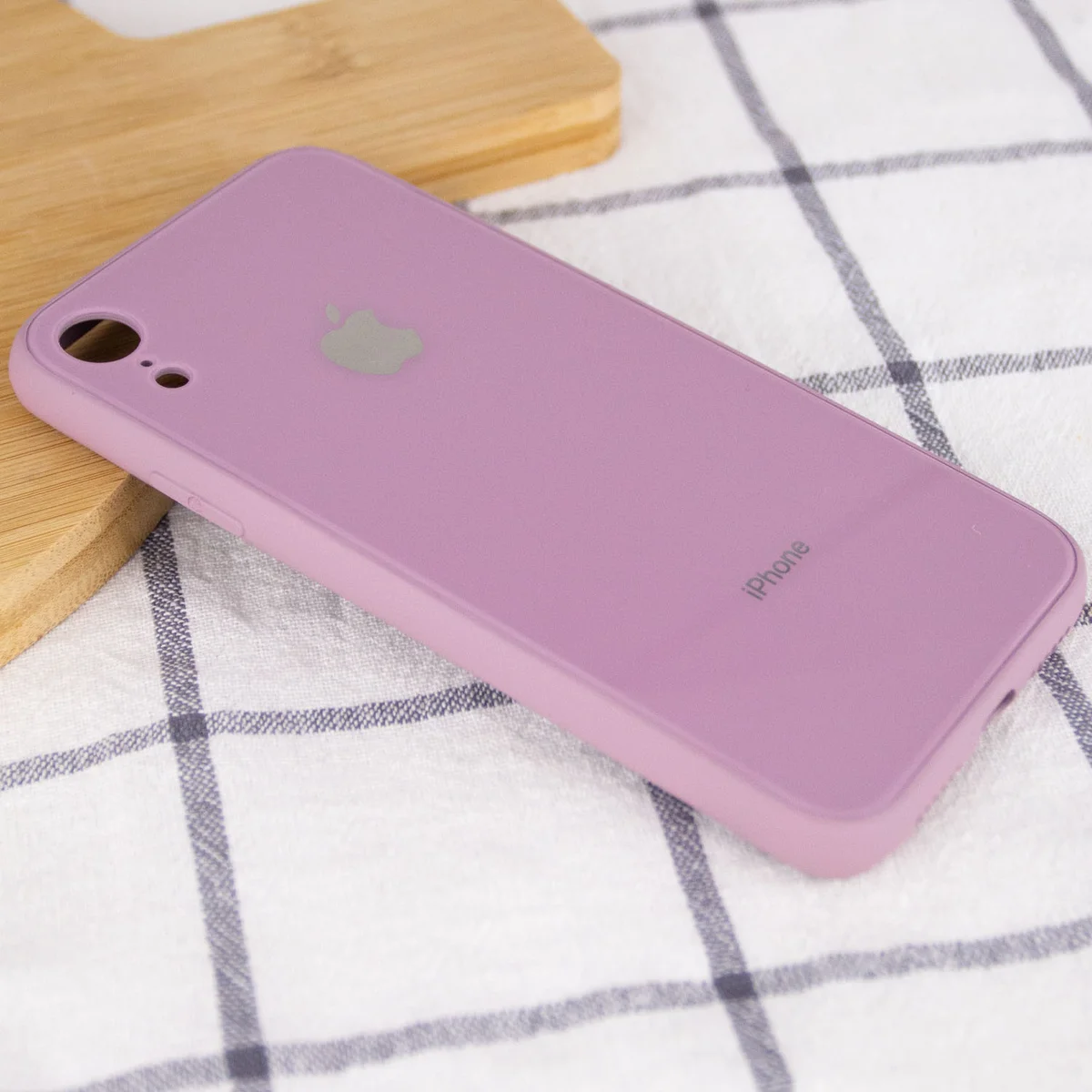 TPU + Glass чохол GLOSSY Logo Full camera (opp) для Apple iPhone XR (6.1 ") Ліловий / Lilac Pride