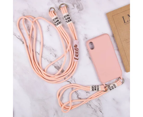 Чехол TPU two straps California для Apple iPhone XR (6.1") Розовый / Pink Sand