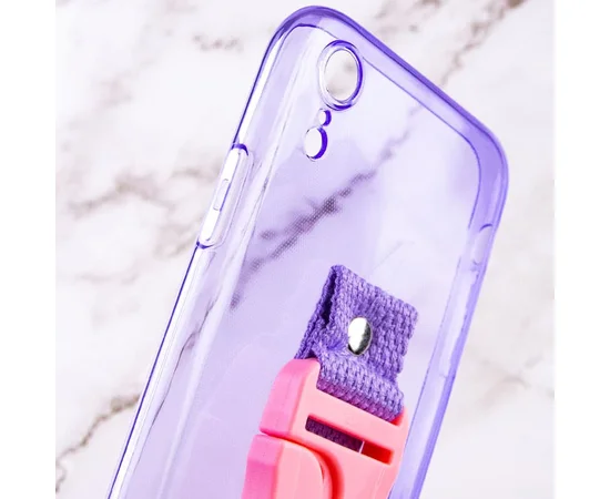 Чехол Handfree с цветным ремешком для Apple iPhone XR (6.1") Фиолетовый