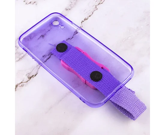 Чехол Handfree с цветным ремешком для Apple iPhone XR (6.1") Фиолетовый