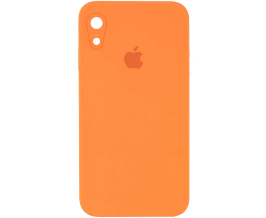Чехол Silicone Case Square Full Camera Protective (AA) для Apple iPhone XR (6.1") Оранжевый / Papaya