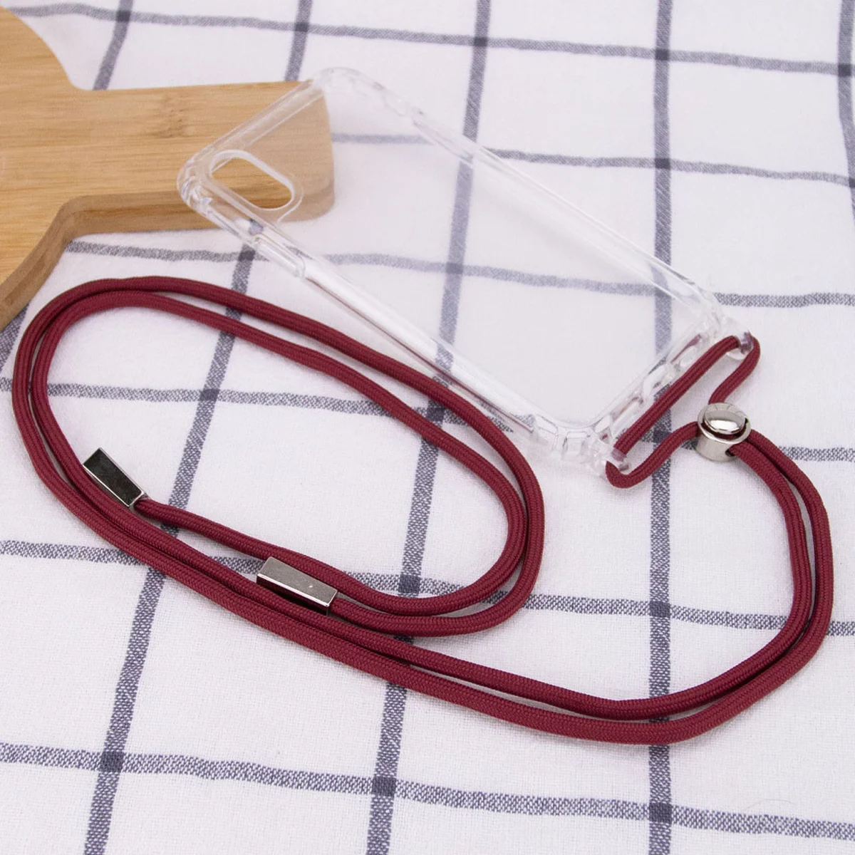 Чехол TPU Crossbody Transparent для Apple iPhone XR (6.1") Красно-Коричневый