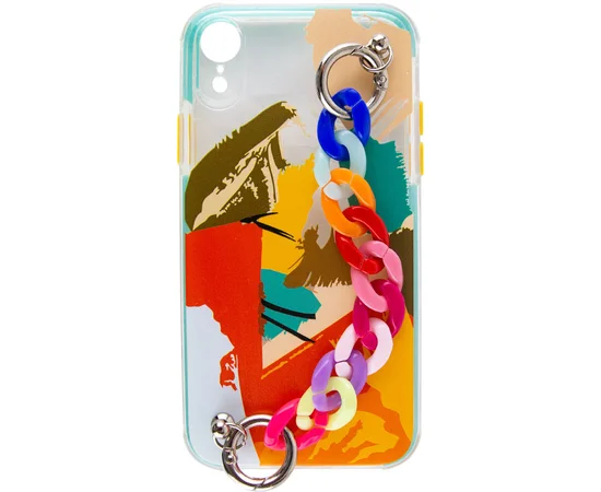 TPU+PC чехол Colorspot с ремешком-цепью для Apple iPhone XR (6.1") Tropic