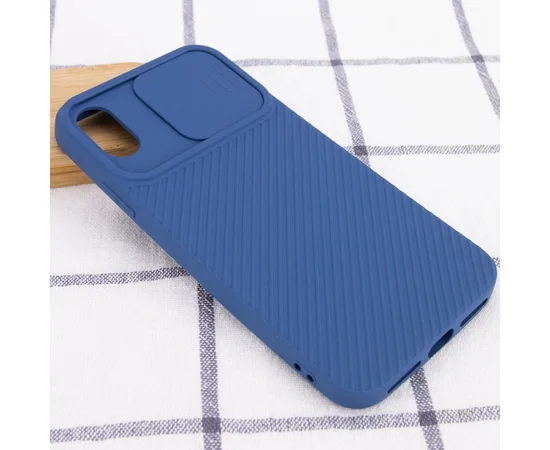 Чехол Camshield Square TPU со шторкой для камеры для Apple iPhone XR (6.1") Синий