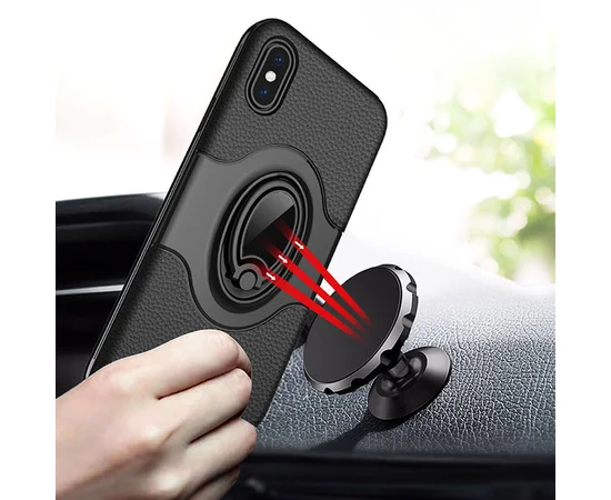 TPU+PC чехол Deen Feather с креплением под магнитный держатель для Apple iPhone XR (6.1") Черный