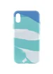 Чехол Silicone case full Aquarelle для Apple iPhone XR (6.1") Бирюзово-белый