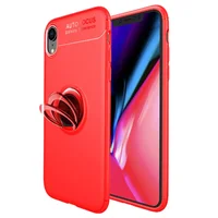 TPU чехол Deen ColorRing под магнитный держатель (opp) для Apple iPhone XR (6.1") Красный / Красный