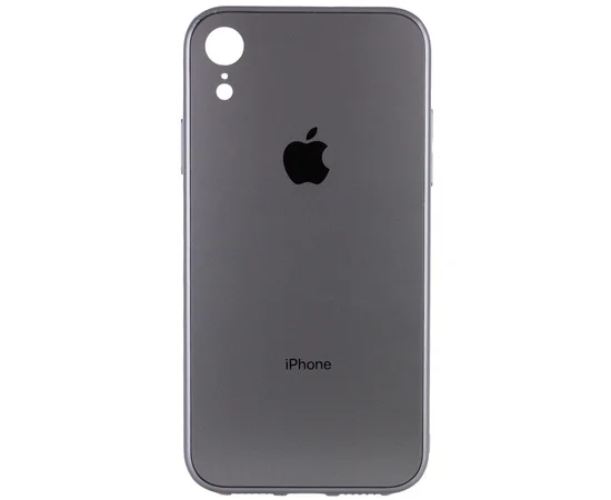 TPU+Glass чехол GLOSSY Logo Full camera для Apple iPhone XR (6.1") Серый