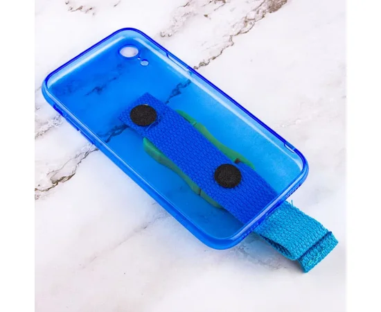 Чехол Handfree с цветным ремешком для Apple iPhone XR (6.1") Синий