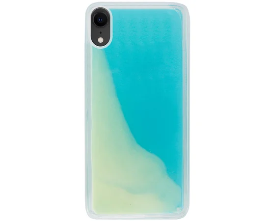 Неоновый чехол Neon Sand glow in the dark для Apple iPhone XR (6.1") Голубой