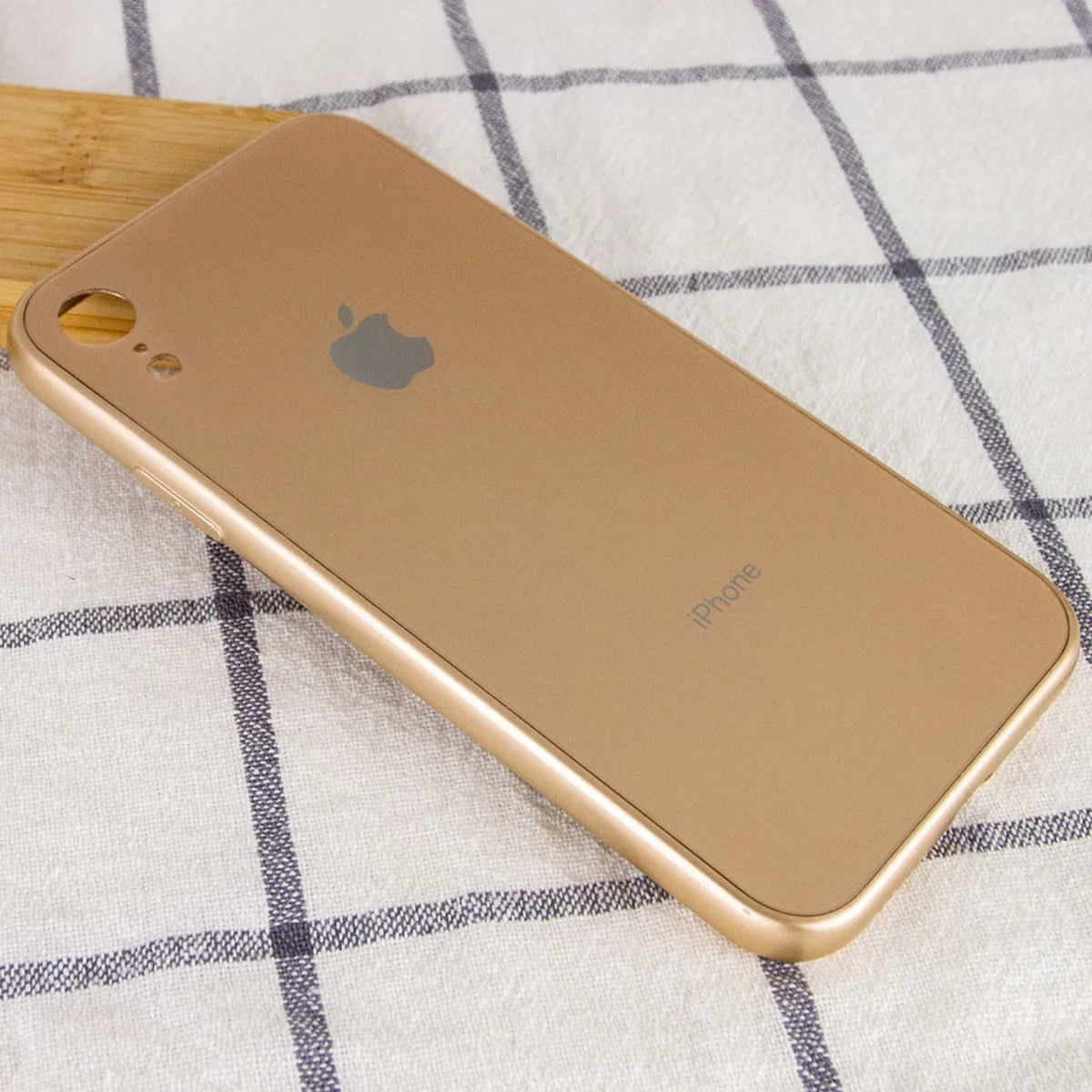 TPU + Glass чохол GLOSSY Logo Full camera для Apple iPhone XR (6.1 ") Золотий