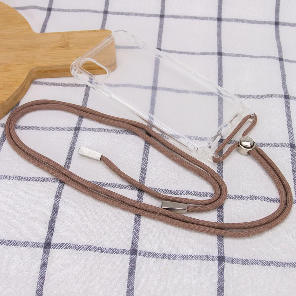 Чехол TPU Crossbody Transparent для Apple iPhone XR (6.1") Бледно-коричневый