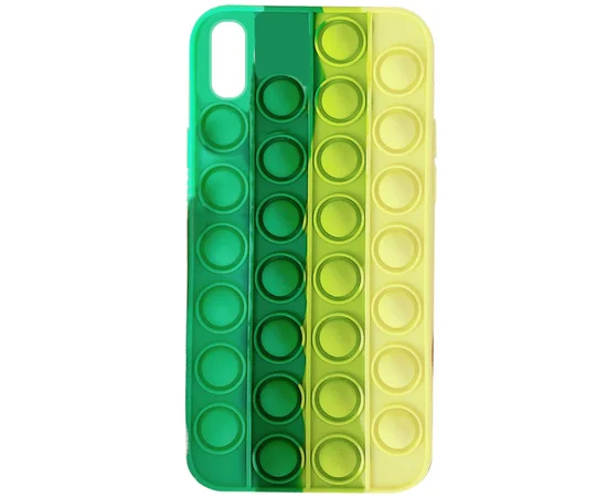 Силиконовый 3D чехол-антистресс Pop it Bubble для Apple iPhone XR (6.1") Spearmint / Yellow