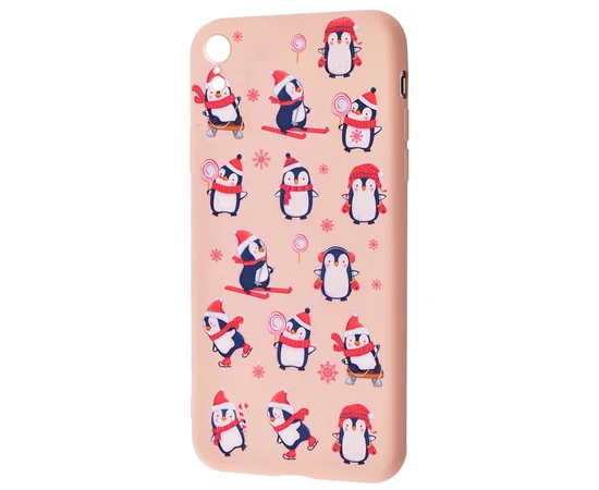 TPU чехол WAVE Fancy для Apple iPhone XR (6.1") Penguins / Pink sand