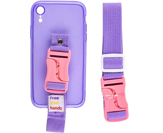 Чехол Handfree с цветным ремешком для Apple iPhone XR (6.1") Фиолетовый