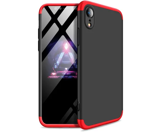 Пластиковая накладка GKK LikGus 360 градусов (opp) для Apple iPhone XR (6.1") Черный / Красный