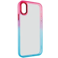 Чехол TPU+PC Fresh sip series для Apple iPhone XR (6.1") Бирюзовый / Розовый