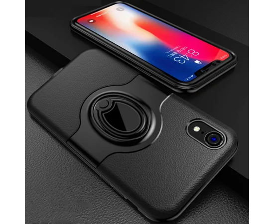 TPU+PC чехол Deen Feather с креплением под магнитный держатель для Apple iPhone XR (6.1") Черный
