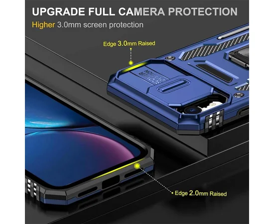 Ударопрочный чехол Camshield Army Ring для Apple iPhone XR (6.1") Синий / Navy